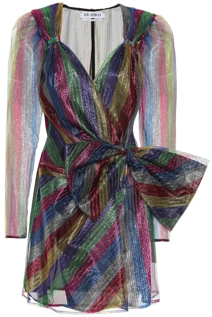 Pat tulle mini wrap dress