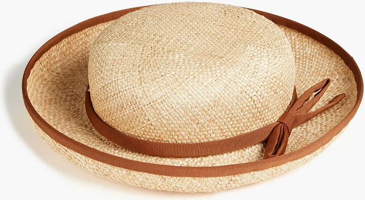 Grosgrain-trimmed straw sunhat