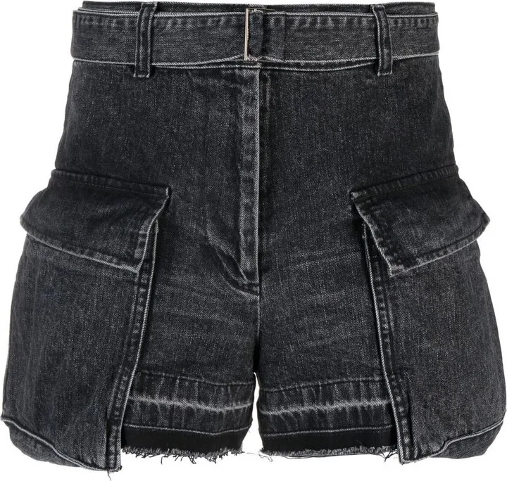 Belted-Waist High-Waisted Shorts