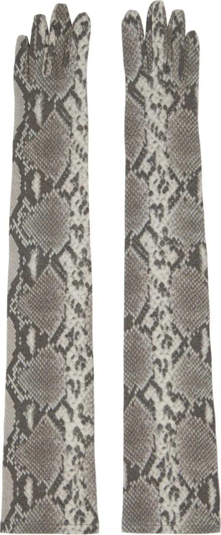 MM6 Maison Margiela Gray Snake Print Gloves