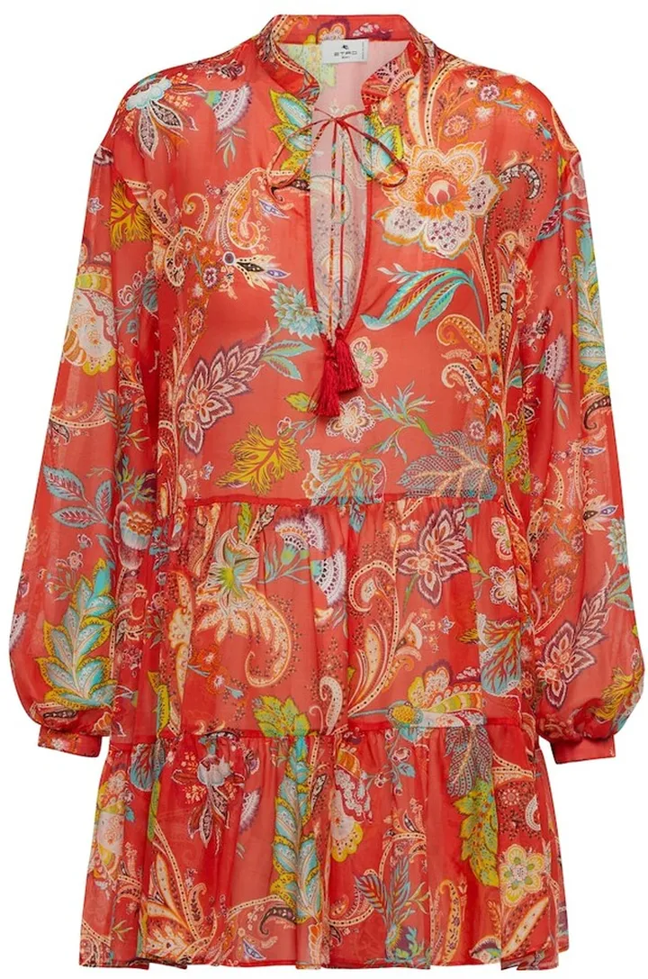 Paisley cotton and silk minidress