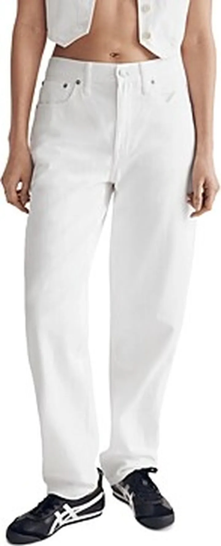 Madewell High Rise Slouchy Boyfriend Jeans in Tile White