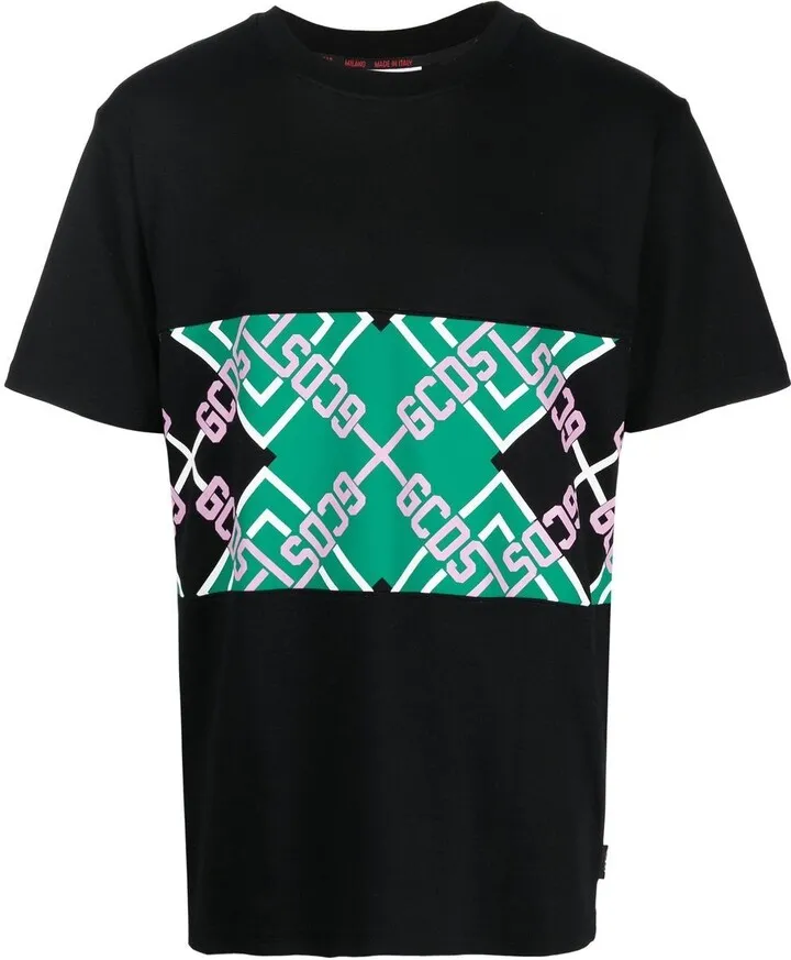 geometric-panel T-shirt
