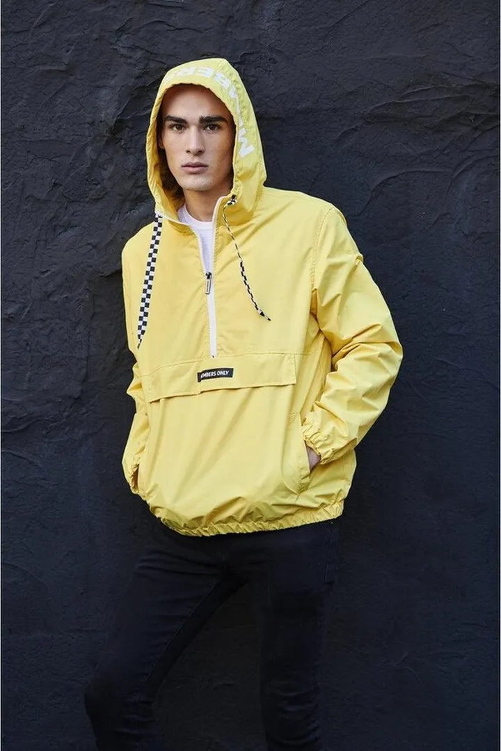 Members Only Men'S Solid Pullover Jacket-Yellow-Small