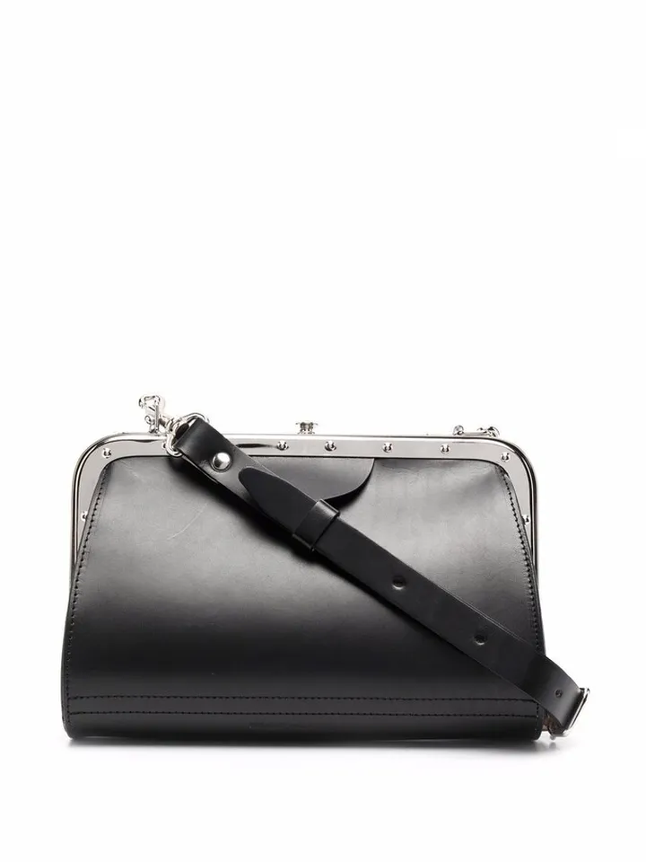 Clasp-Fastening Crossbody Bag