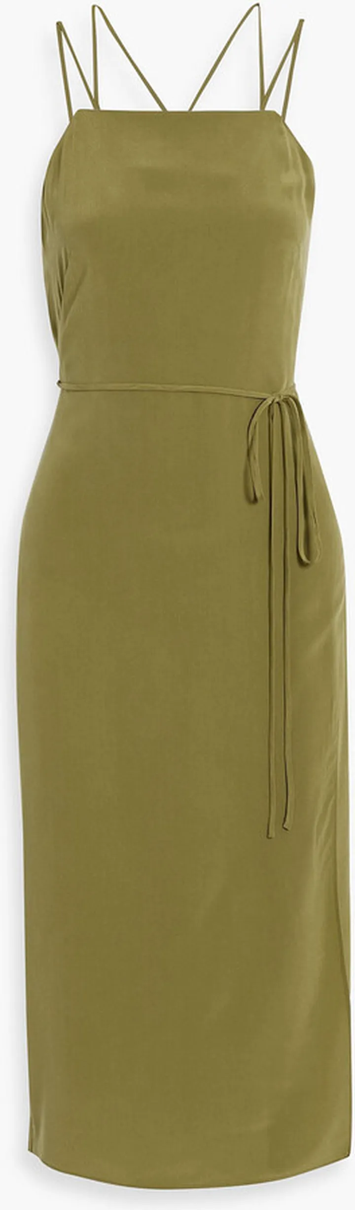 Carris wrap-effect washed-silk midi dress