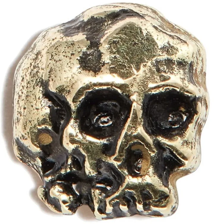 14kt Yellow Gold Skull Earring