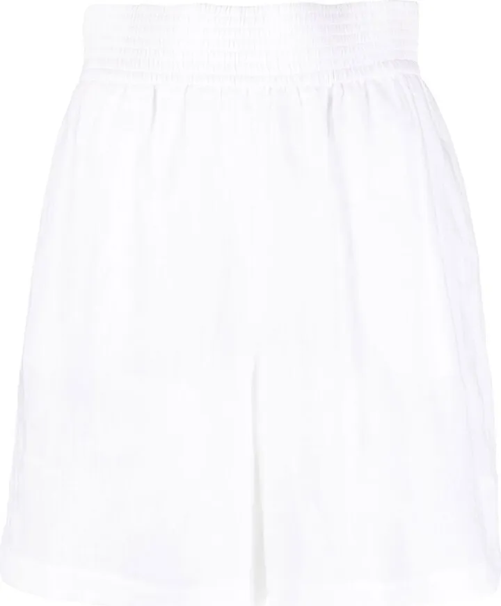 Knee-Length Smocked-Waist Shorts
