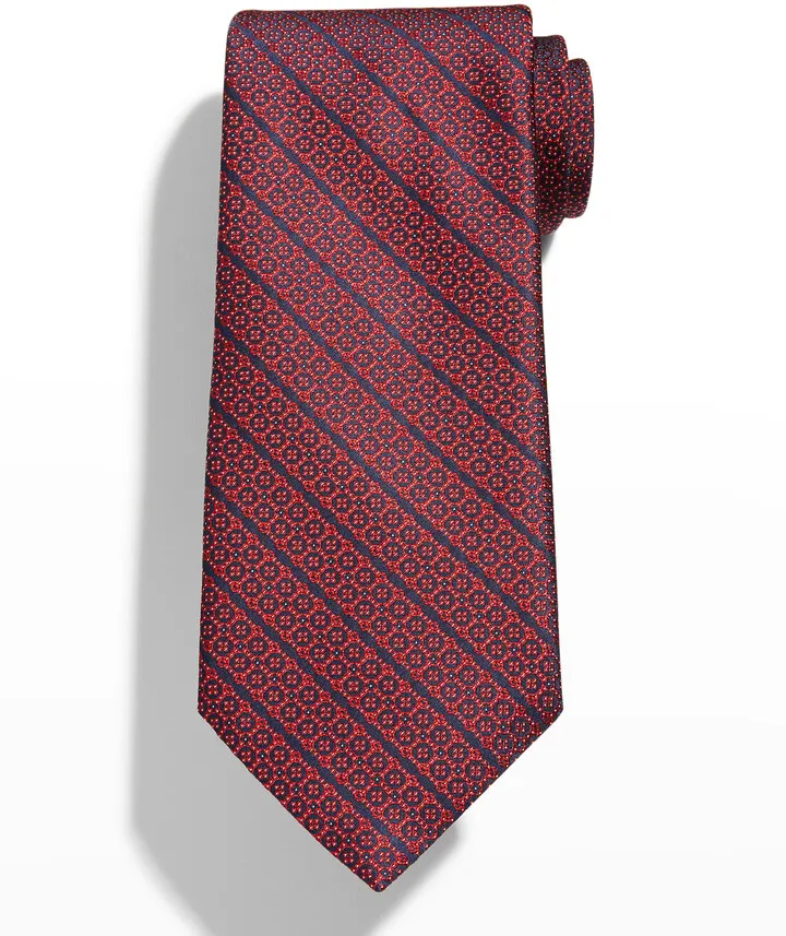 Men's Silk Micro Medallion Stripe Tie