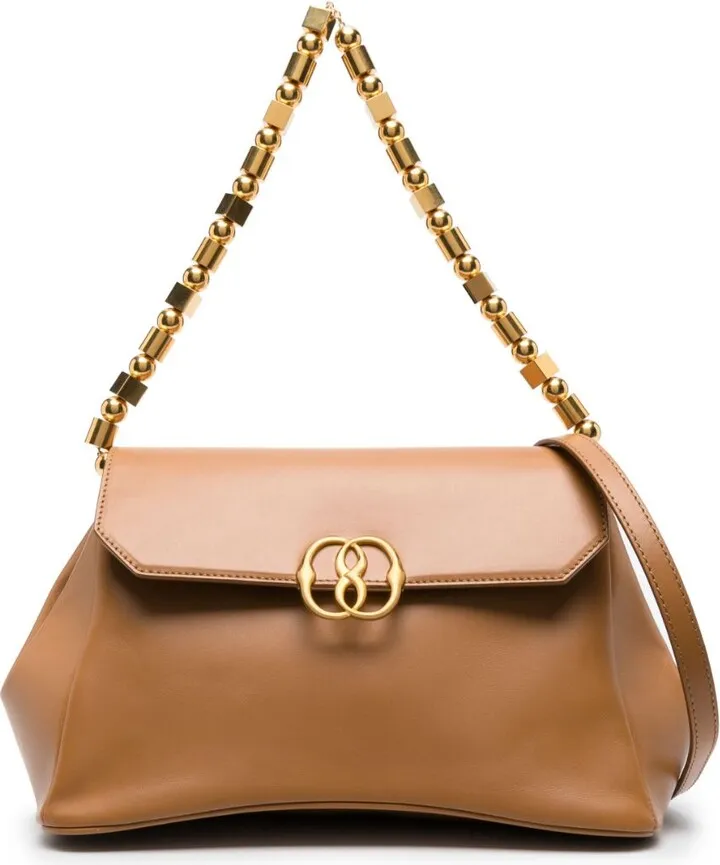 Brown Mirage Leather Shoulder Bag