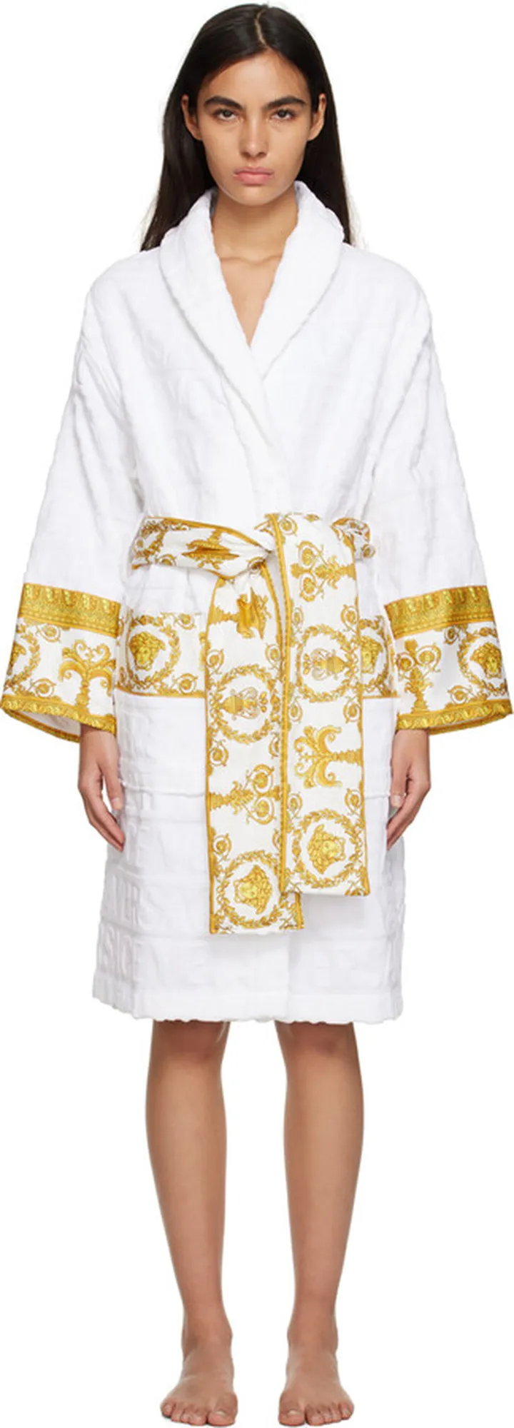 Versace Underwear White 'I Heart Baroque' Robe