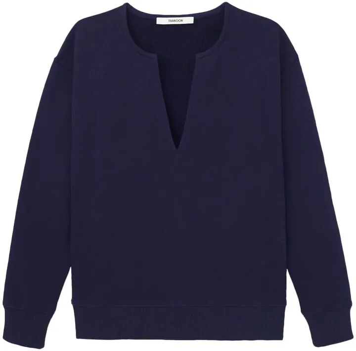 V-Neck Cotton Sweatshirt