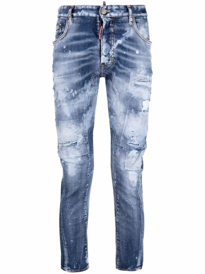 Distressed Skinny-Fit Jeans