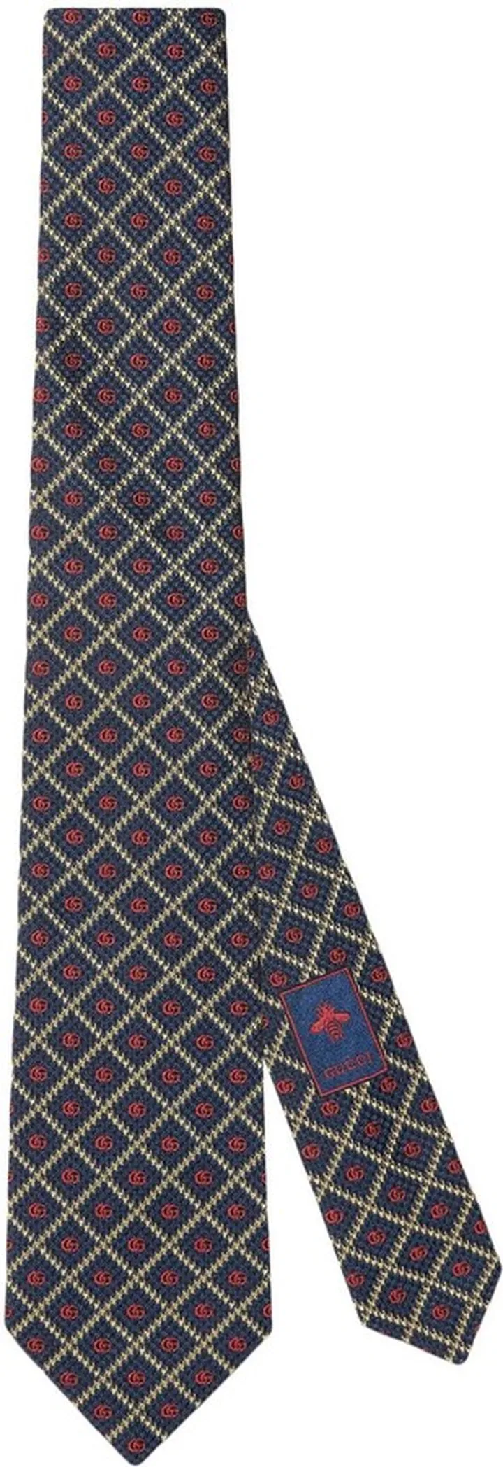 Double G checked jacquard tie