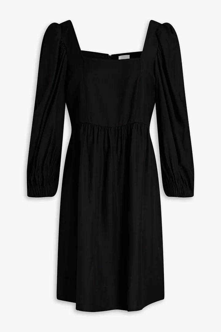 Palerme gathered slub woven mini dress