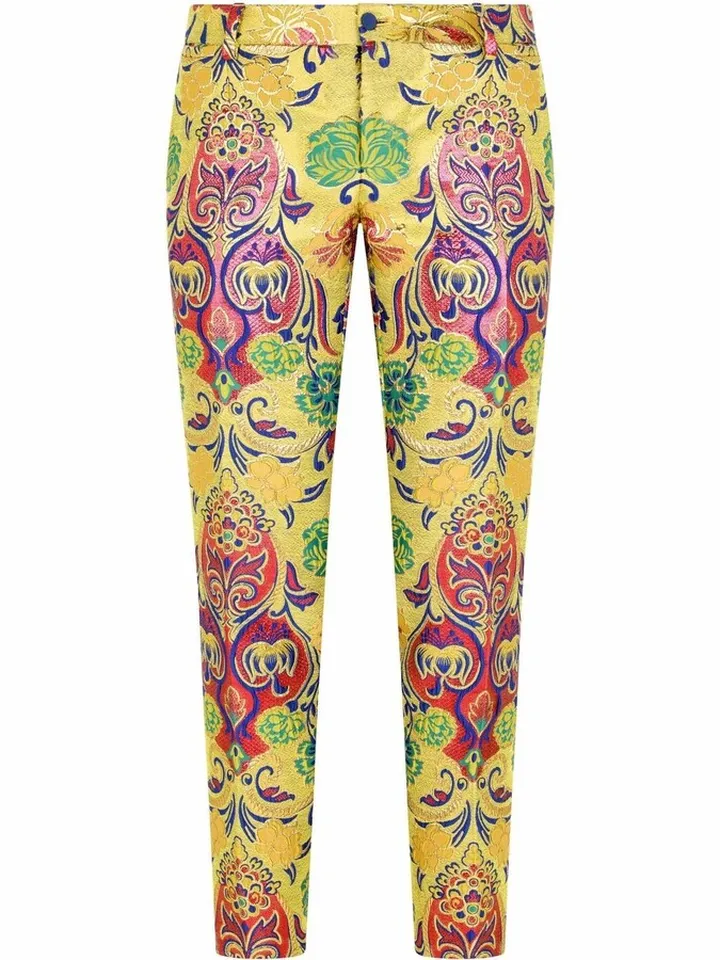 Patterned Jacquard Tailored Trousers