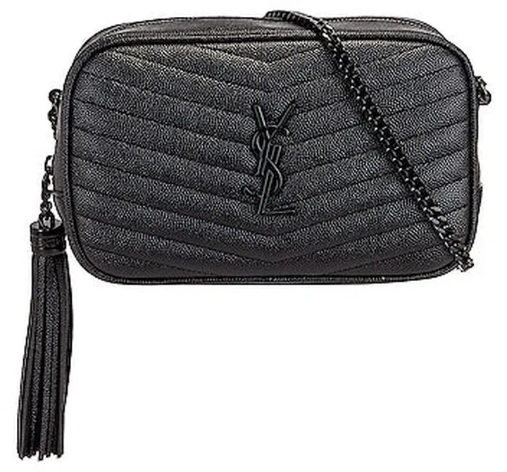 Saint Laurent Mini Lou Chain Bag in Black