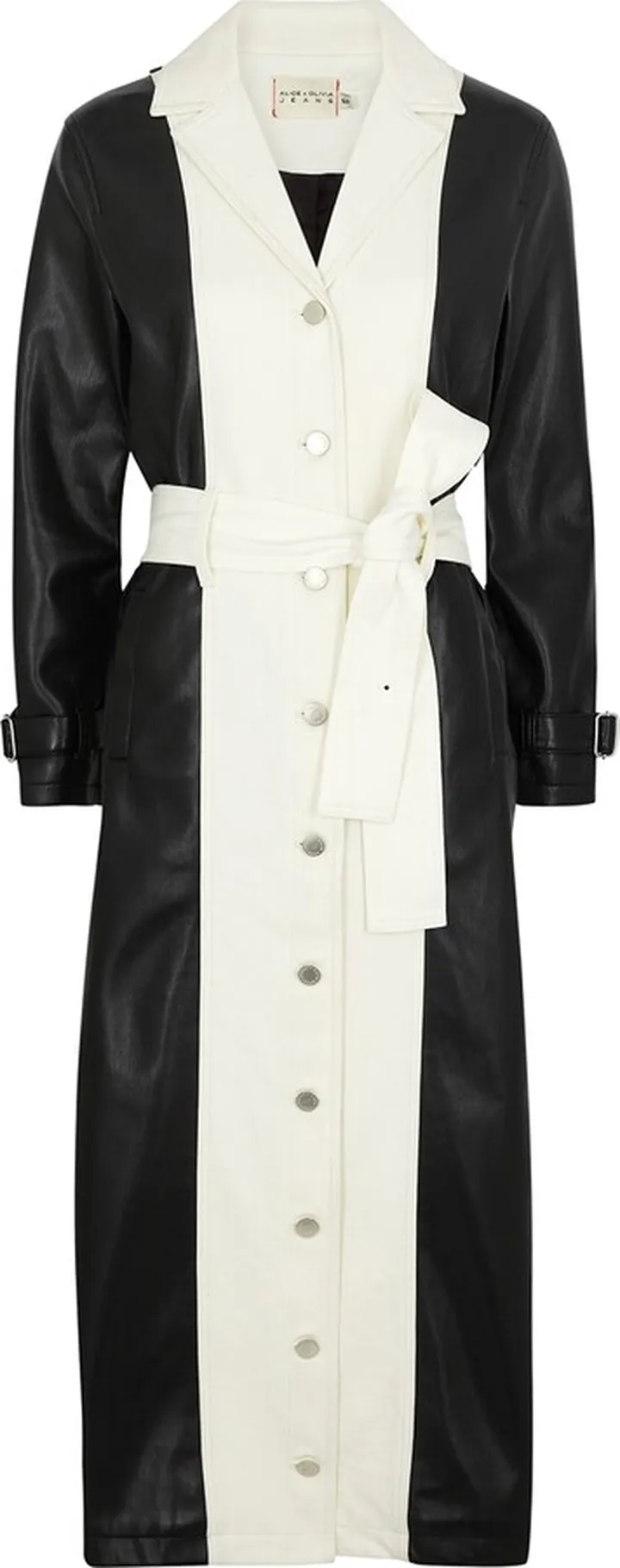 Alice + Olivia Daren Panelled Vegan Leather And Denim Coat