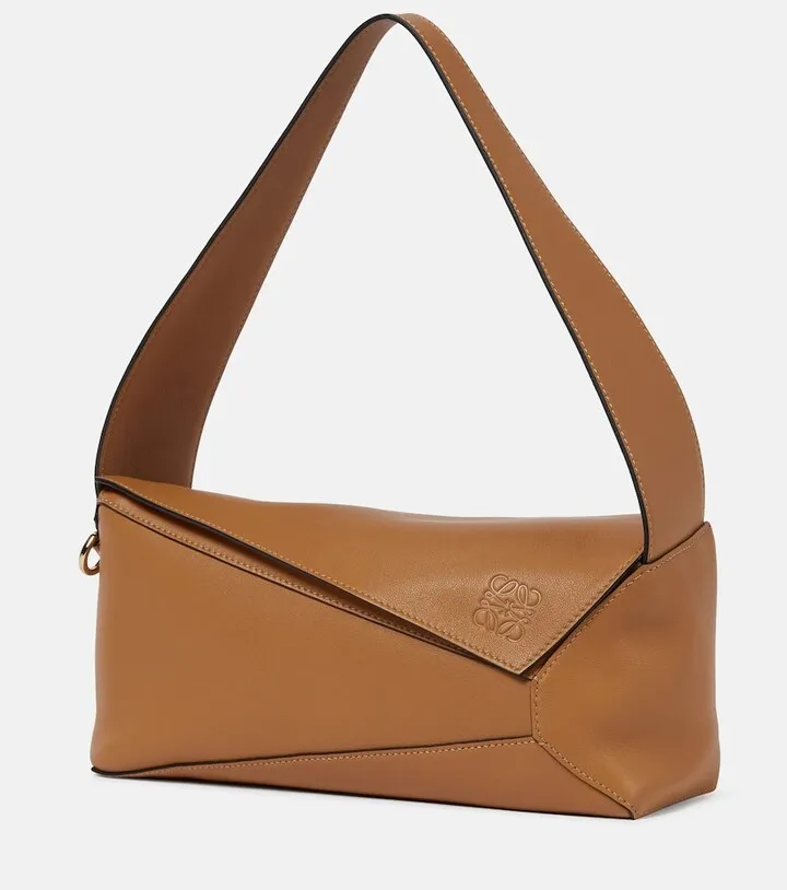 Puzzle slouchy leather shoulder bag