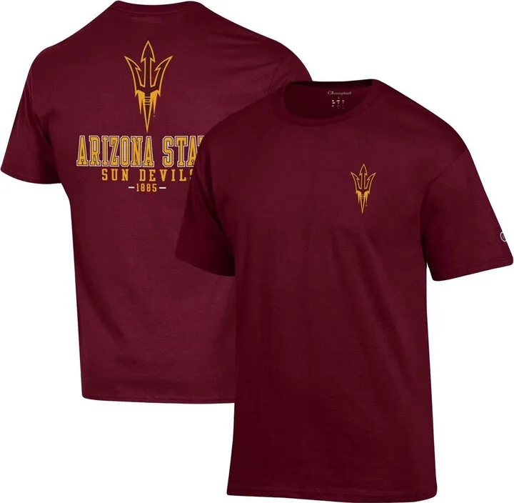 Men's Champion Maroon Arizona State Sun Devils Stack 2-Hit T-shirt