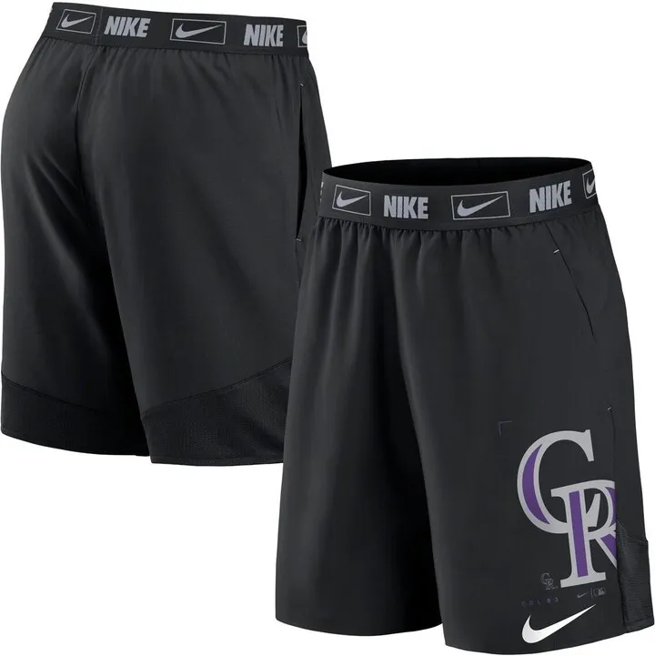 Men's Nike Black Colorado Rockies Bold Express Performance Shorts