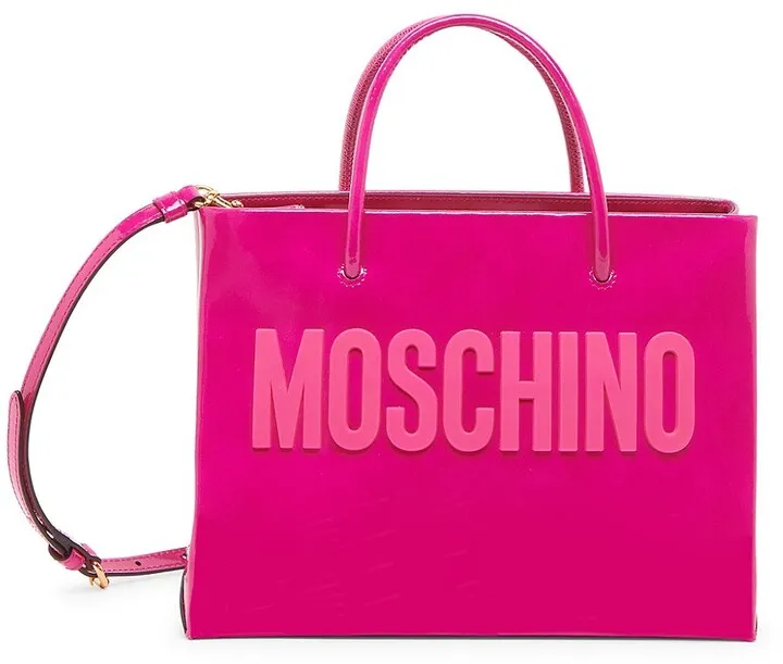 Patent Leather Logo Tote