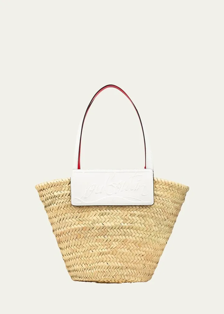 Loubi Shore Woven Straw Beach Tote Bag
