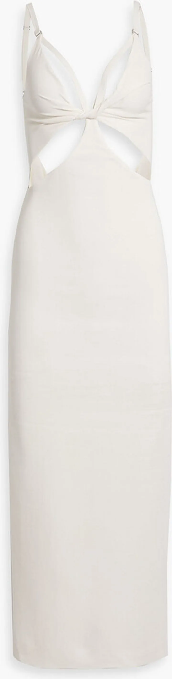 Cutout twisted cady midi dress