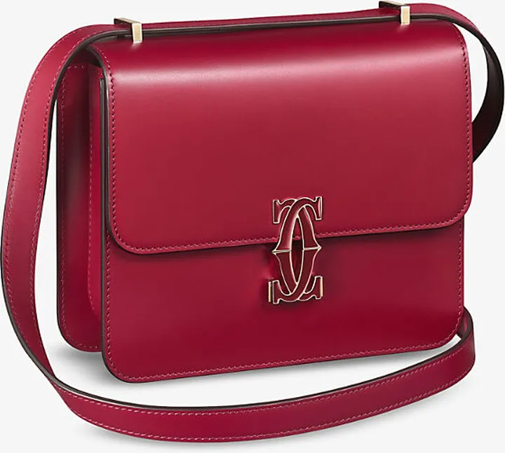 Womens Cherry Red Double C de Mini Leather Cross-body bag