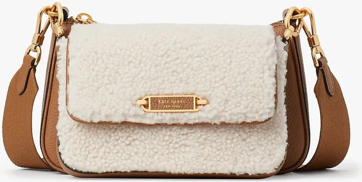 Kate Spade Morgan Shearling & Pebbled Leather Double Up Crossbody
