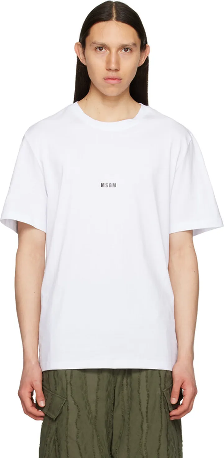 MSGM White Printed T-Shirt
