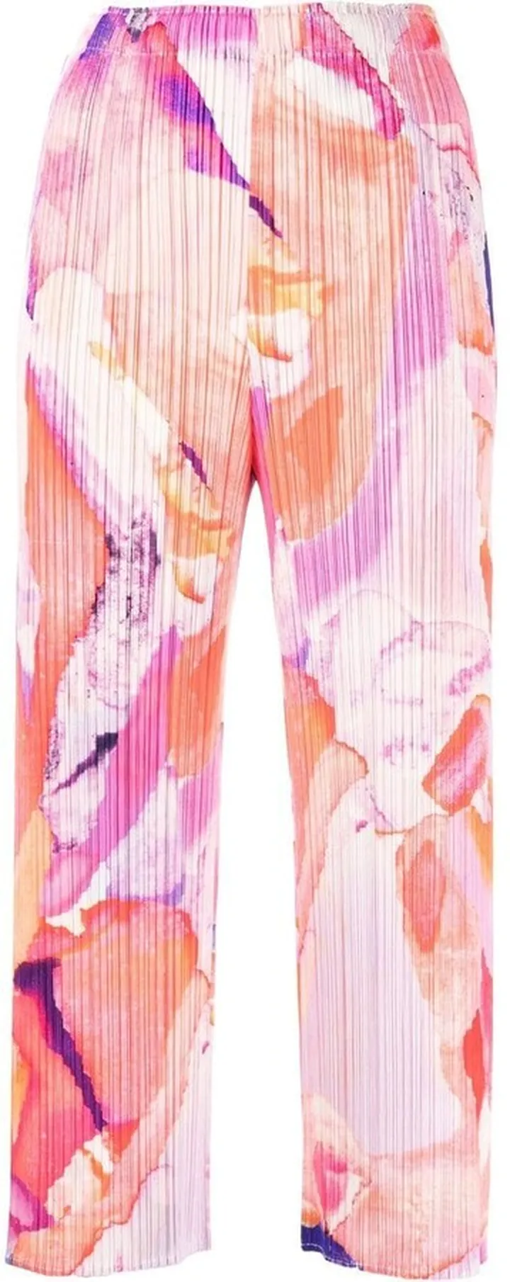 Plissé-Detail Cropped Trousers