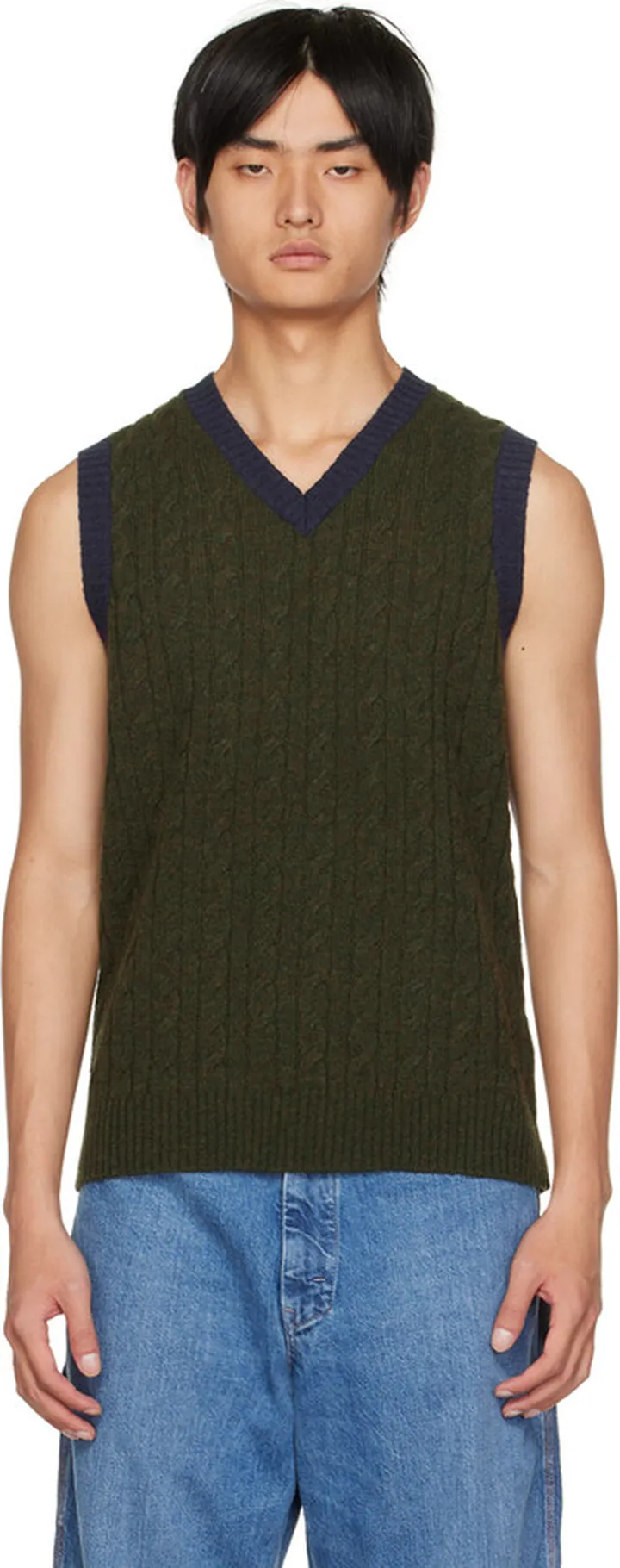 BEAMS PLUS Green 2Tone Vest
