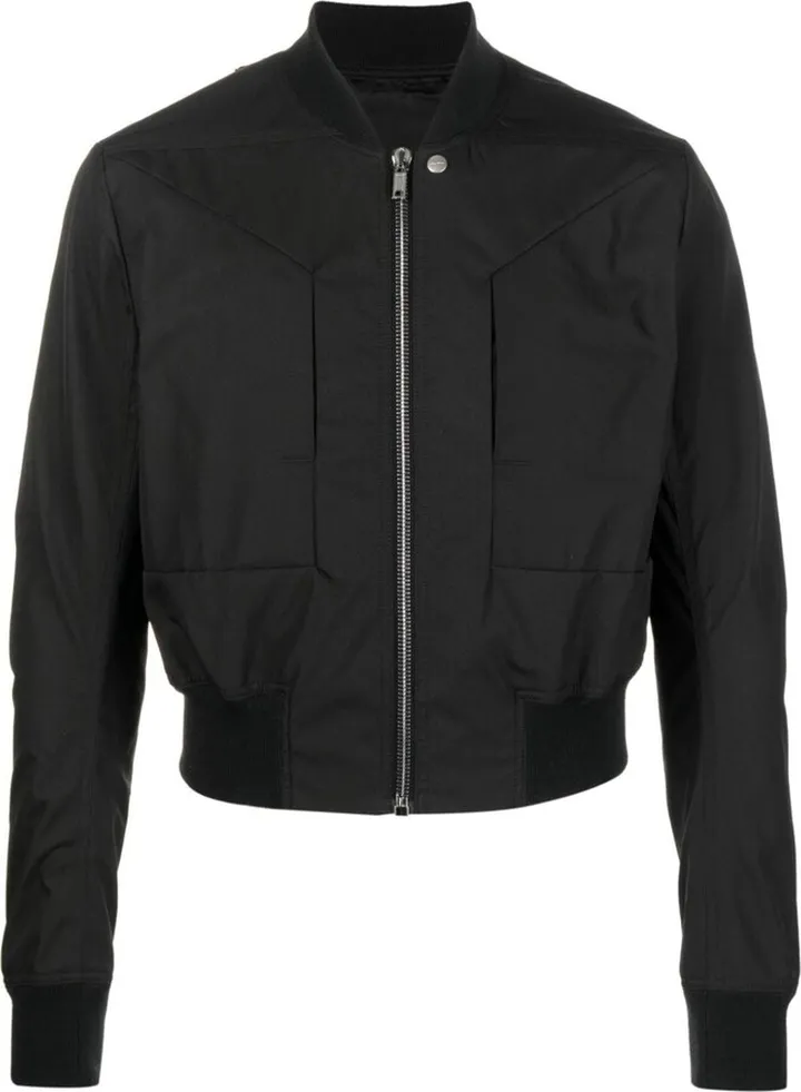 Long-Sleeve Cropped Bomber Jacket
