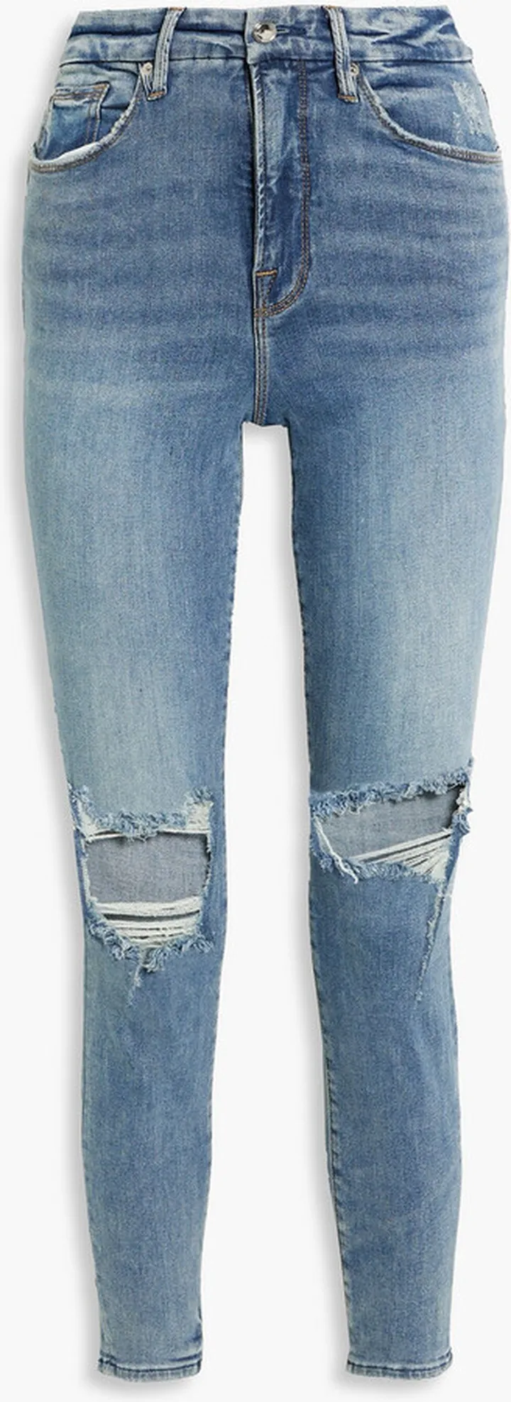 Good Legs cropped distressed high-rise skinny jeans
