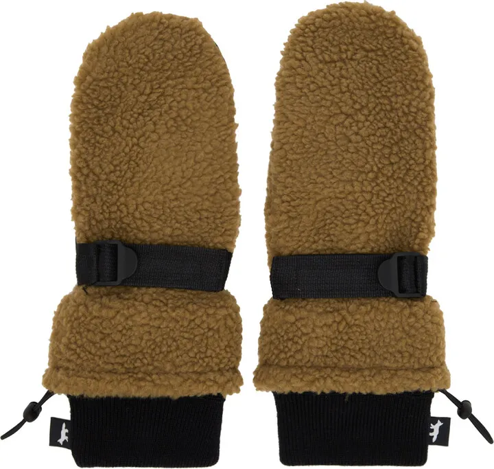 Maison Kitsuné Brown Technical Mittens