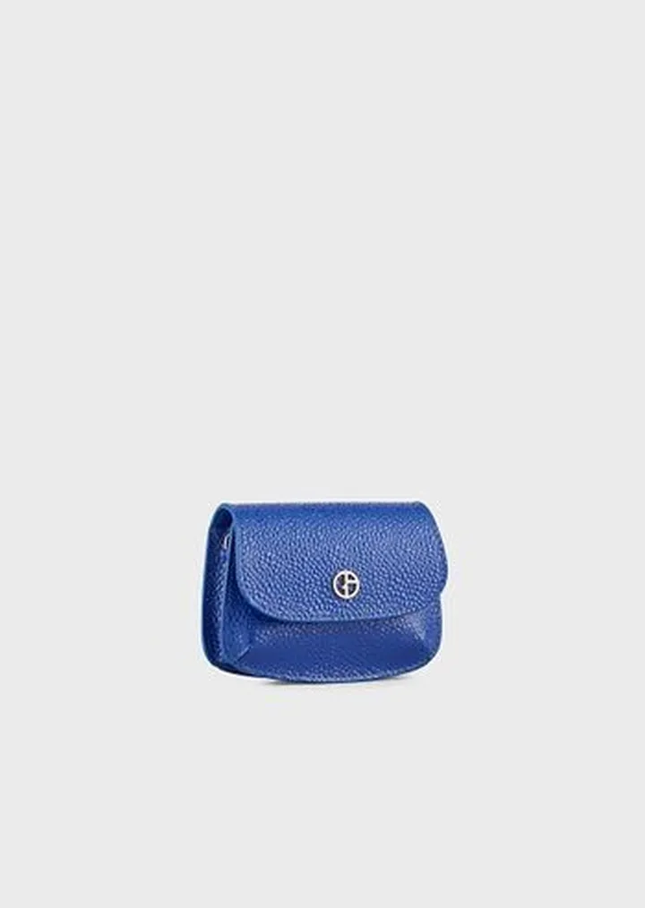 La Prima pebbled patent-leather mini bag with charm