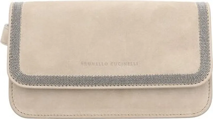 Brunello Cucinelli Logo Printed Foldover-Top Shoulder Bag
