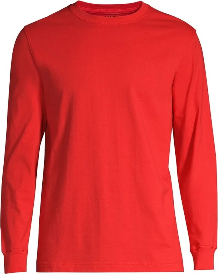 Lands' End Men's Super-T Long Sleeve T-Shirt - 2X Large - Black