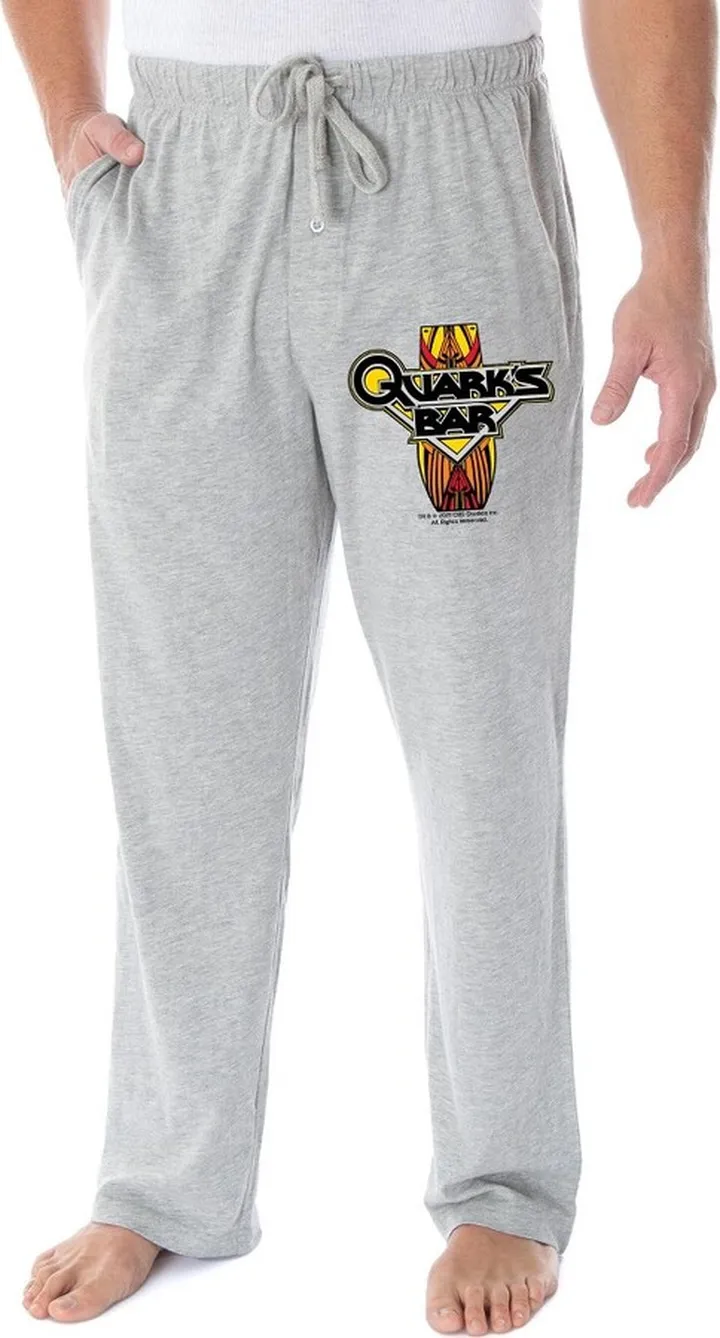 Star Trek Men's Deep Space Nine Quark's Bar Logo Adult Lounge Pajama Pants (SM) Grey