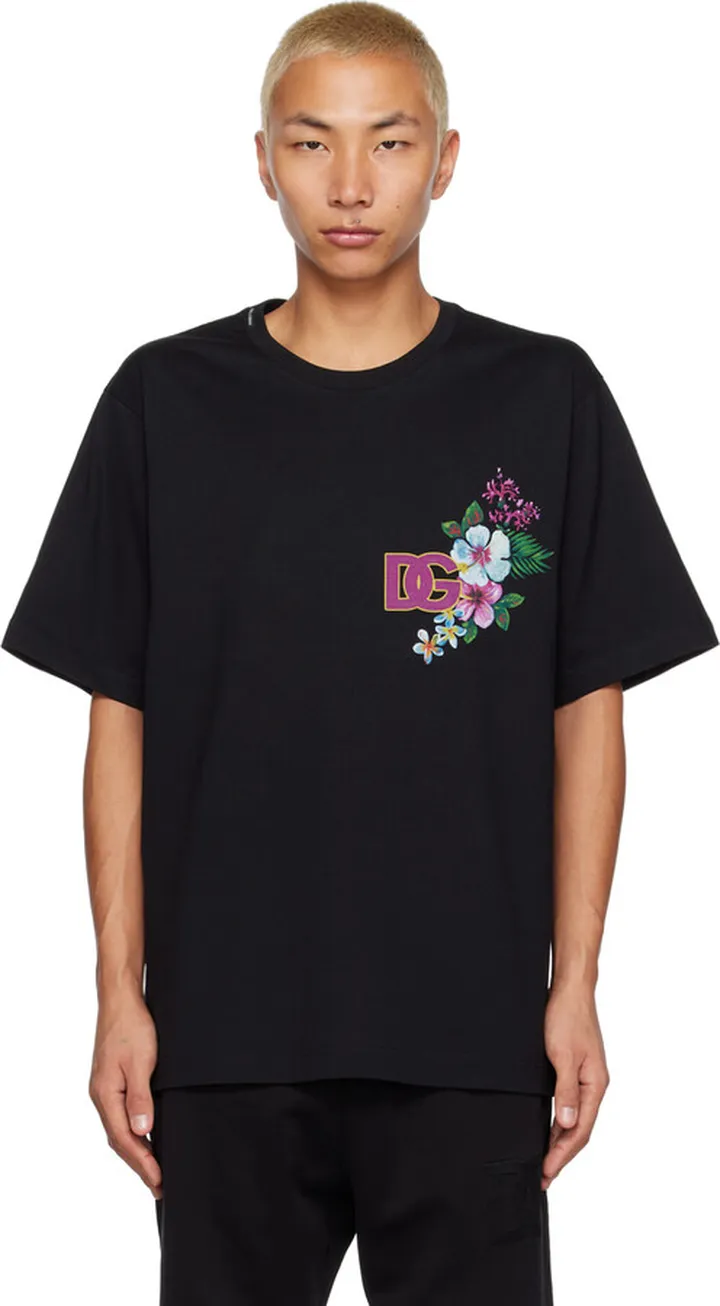 Dolce & Gabbana Black Printed T-Shirt