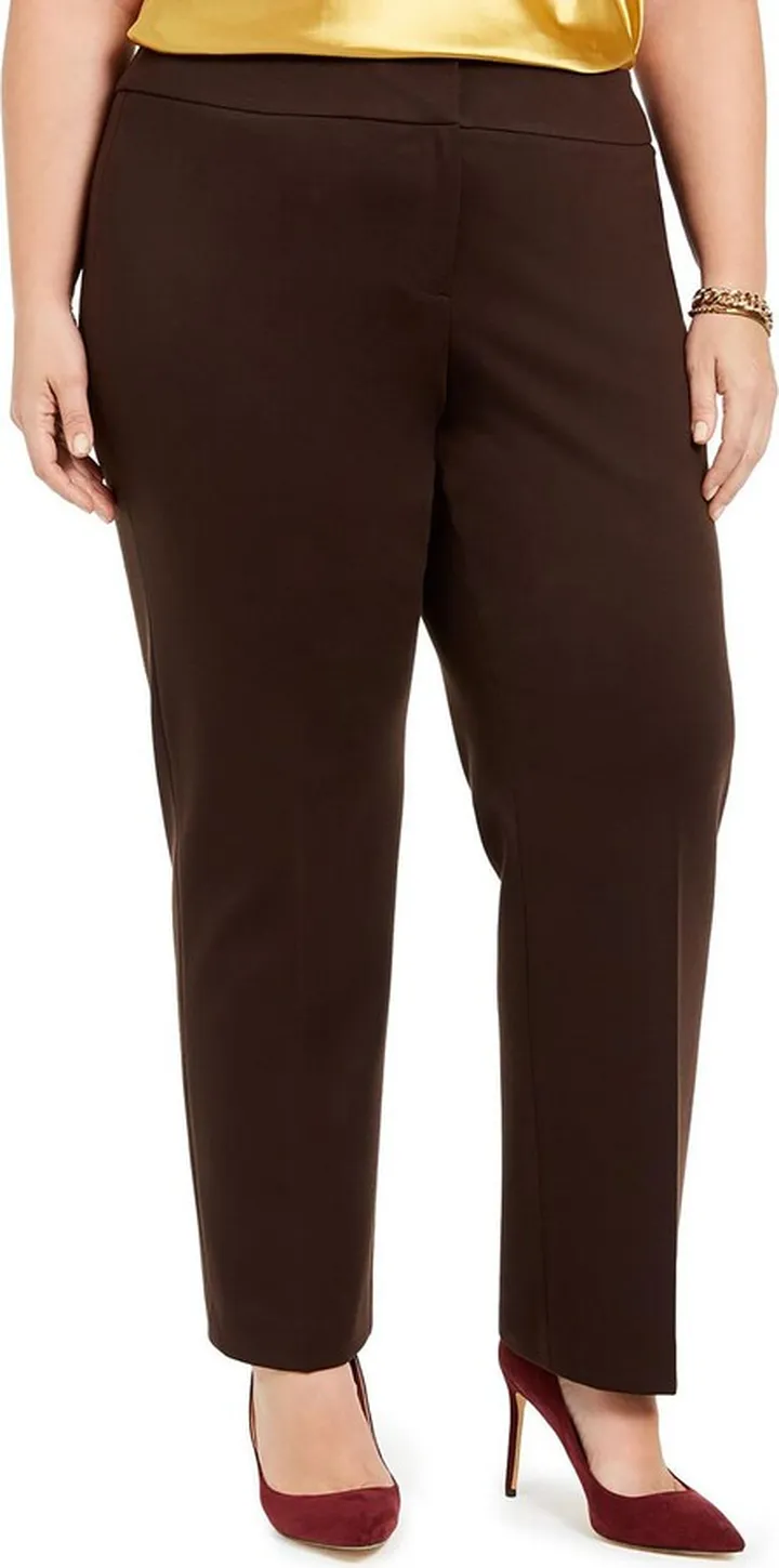 Plus Womens Slimming Solid Skinny Pants