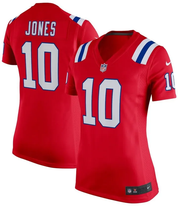 Women's Mac Jones Red New England Patriots Game Jersey
