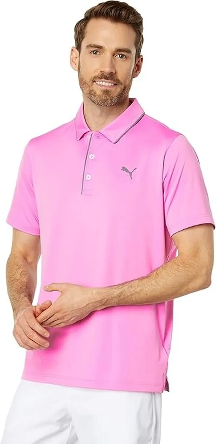 PUMA Golf MATTR Bridges Polo (Pink Mist) Men's Clothing