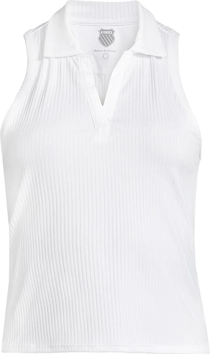 Sleeveless Rib-Knit Polo Shirt