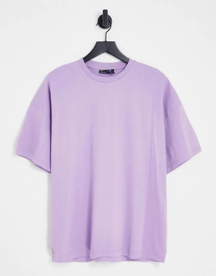ASOS DESIGN oversized t-shirt with crew neck in purple