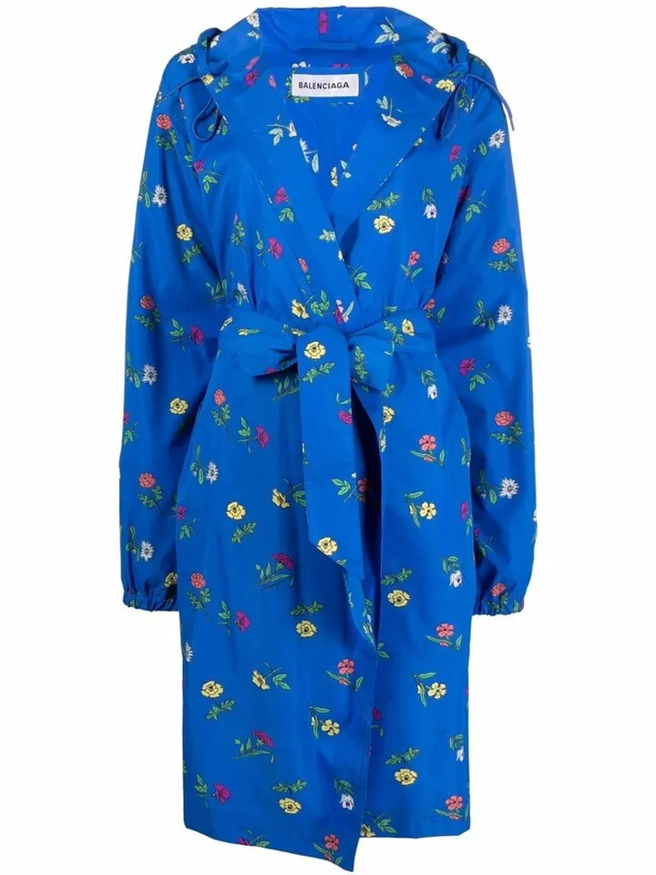 Floral-Print Raincoat