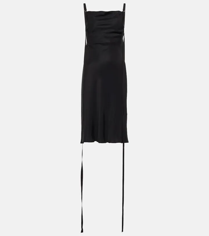 Bias-cut mesh slip dress