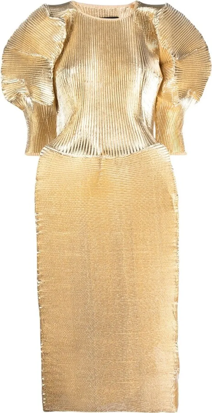 Short-Sleeved Midi Dress