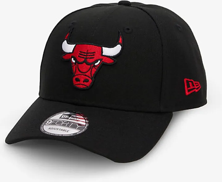 New Era Mens Black Red 9FORTY Chicago Bulls Woven Baseball cap